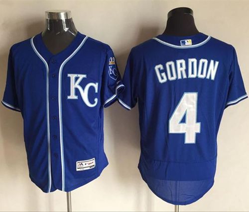 Royals #4 Alex Gordon Royal Blue Flexbase Authentic Collection Stitched MLB Jersey Royals #4 Alex Gordon Royal Blue Flexbase Authentic Collection Stitched MLB Jersey