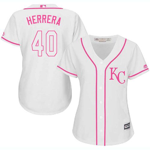 Royals #40 Kelvin Herrera White Pink Fashion Women's Stitched MLB Jersey Royals #40 Kelvin Herrera White Pink Fashion Women's Stitched MLB Jersey