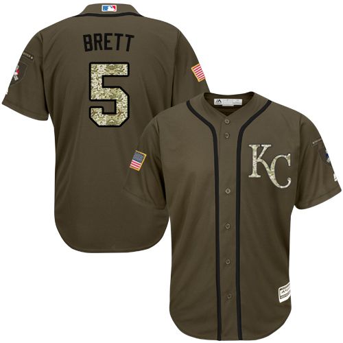 Royals #5 George Brett Green Salute to Service Stitched Youth MLB Jersey Royals #5 George Brett Green Salute to Service Stitched Youth MLB Jersey