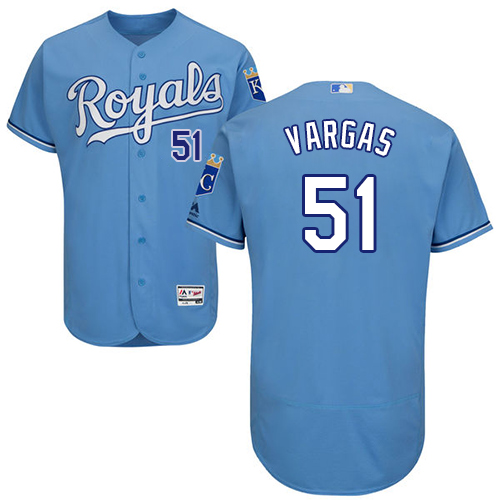 Royals #51 Jason Vargas Light Blue Flexbase Authentic Collection Stitched MLB Jersey Royals #51 Jason Vargas Light Blue Flexbase Authentic Collection Stitched MLB Jersey
