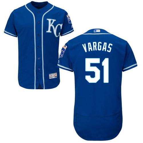 Royals #51 Jason Vargas Royal Blue Flexbase Authentic Collection Stitched MLB Jersey Royals #51 Jason Vargas Royal Blue Flexbase Authentic Collection Stitched MLB Jersey