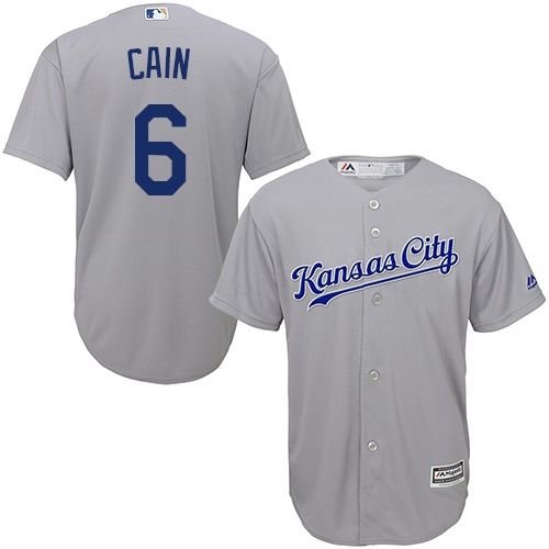 Royals #6 Lorenzo Cain Grey Cool Base Stitched Youth MLB Jersey