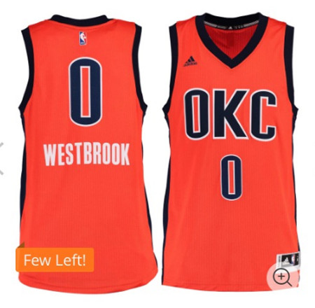 Russell Westbrook Oklahoma City Thunder Adidas Alternate Swingman Climacool Jersey-Sunrise