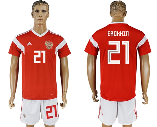 Russia #21 Erokhin Home Soccer Country Jersey