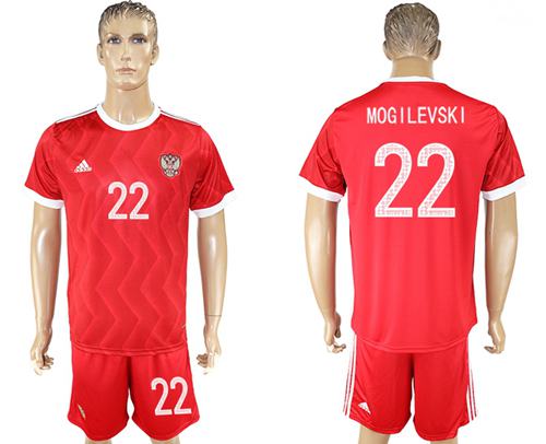 Russia #22 Mogilevski Federation Cup Home Soccer Country Jersey Russia #22 Mogilevski Federation Cup Home Soccer Country Jersey