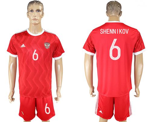 Russia #6 Shennikov Federation Cup Home Soccer Country Jersey Russia #6 Shennikov Federation Cup Home Soccer Country Jersey