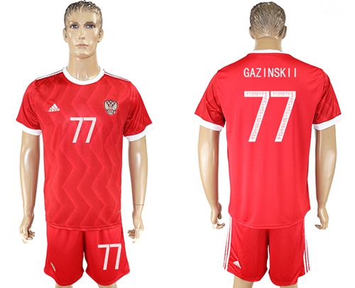 Russia #77 Gazinskii Federation Cup Home Soccer Country Jersey Russia #77 Gazinskii Federation Cup Home Soccer Country Jersey