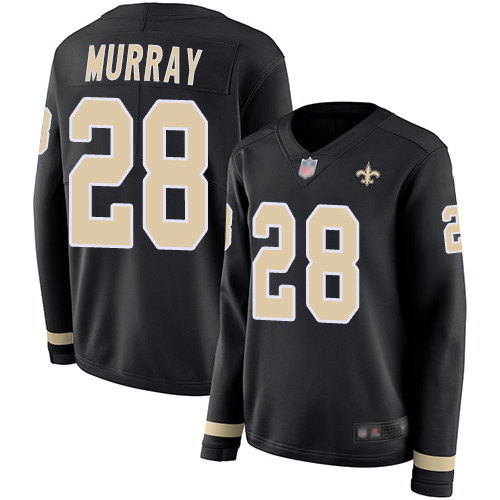 Saints #28 Latavius Murray Black Team Color Women's Stitched Football Limited Therma Long Sleeve Jersey Saints #28 Latavius Murray Black Team Color Women's Stitched Football Limited Therma Long Sleeve Jersey