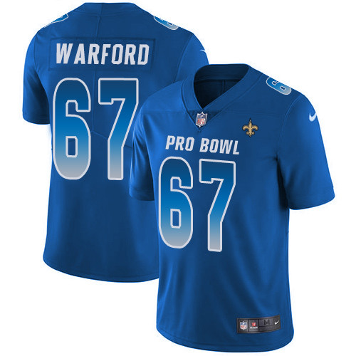 Saints #67 Larry Warford Royal Men's Stitched Football Limited NFC 2019 Pro Bowl Jersey