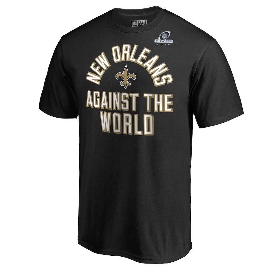 Saints Black 2018 NFL Playoffs Against The World Men's T-Shirt Saints Black 2018 NFL Playoffs Against The World Men's T-Shirt
