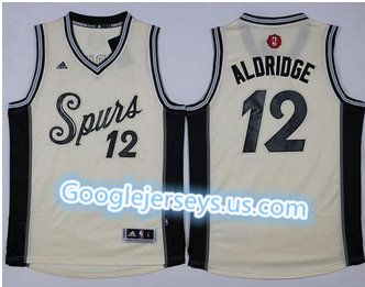 San Antonio Spurs #12 LaMarcus Aldridge Cream 2015-2016 Christmas Day Stitched NBA Jersey San Antonio Spurs #12 LaMarcus Aldridge Cream 2015-2016 Christmas Day Stitched NBA Jersey