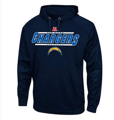 San Diego Chargers Majestic Synthetic Hoodie Sweatshirt Navy Blue