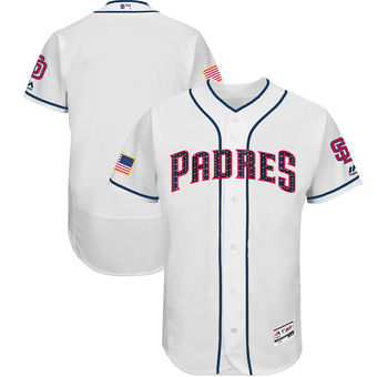 San Diego Padres Majestic 2017 Stars & Stripes Authentic Collection FlexBase Team Jersey - White
