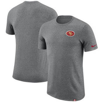 San Francisco 49ers Nike Marled Patch T-Shirt - Heathered Gray San Francisco 49ers Nike Marled Patch T-Shirt - Heathered Gray