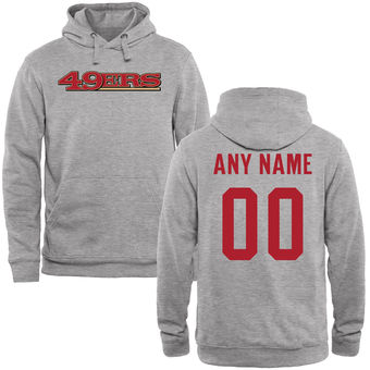 San Francisco 49ers Steel Custom Name & Number Wordmark Pullover Hoodie