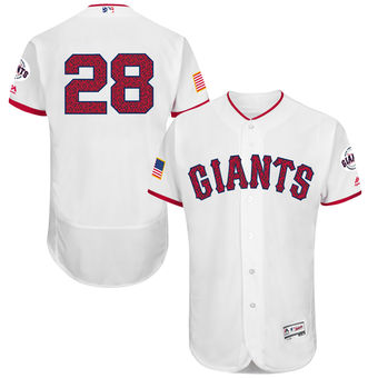 San Francisco Giants Buster Posey  Majestic Fashion Stars & Stripes FlexBase Player Jersey - White