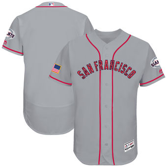San Francisco Giants Majestic 2017 Stars & Stripes Authentic Collection FlexBase Team Jersey - Gray