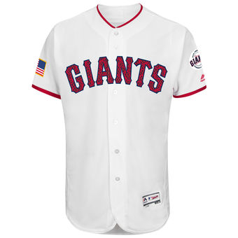 San Francisco Giants Majestic Fashion Stars & Stripes FlexBase Jersey - White