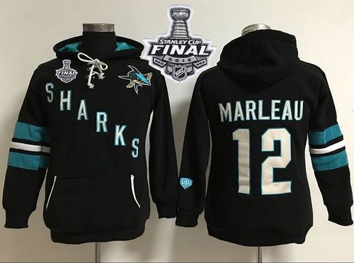 San Jose Sharks #12 Patrick Marleaui Black 2016 Stanley Cup Final Patch Women's Old Time Heidi Hoodie NHL Hoodie San Jose Sharks #12 Patrick Marleaui Black 2016 Stanley Cup Final Patch Women's Old Time Heidi Hoodie NHL Hoodie
