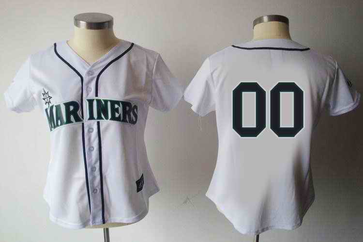 Seattle Mariners Blank White Black Number Women Custom Jerseys