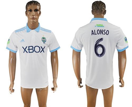 Seattle Sounders #6 Alonso Away Soccer Club Jersey