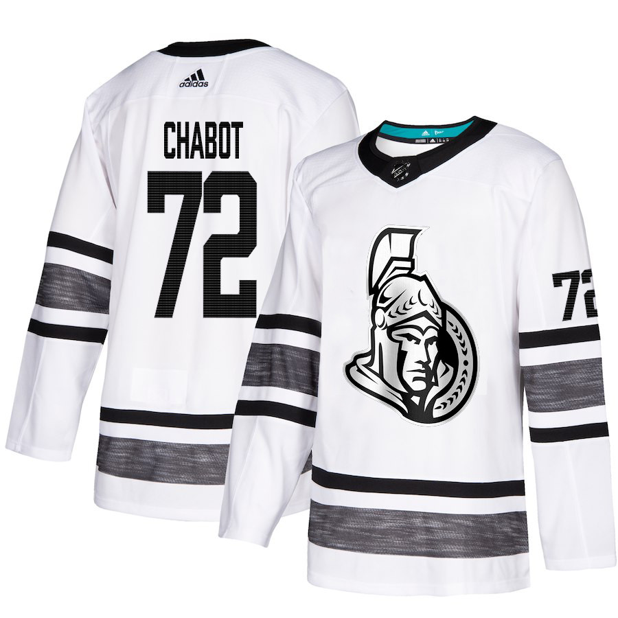 Senators #72 Thomas Chabot White Authentic 2019 All-Star Stitched Youth Hockey Jersey