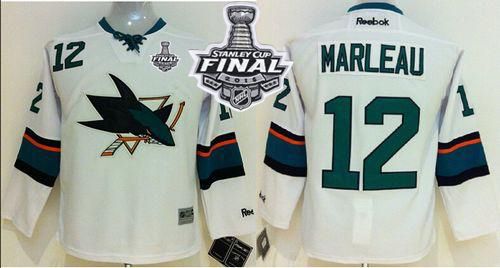 Sharks #12 Patrick Marleau White 2016 Stanley Cup Final Patch Stitched Youth NHL Jersey Sharks #12 Patrick Marleau White 2016 Stanley Cup Final Patch Stitched Youth NHL Jersey