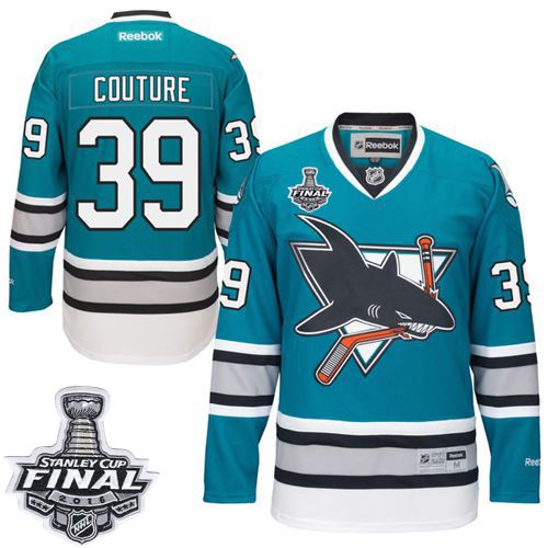 Sharks #39 Logan Couture Teal 25th Anniversary 2016 Stanley Cup Final Patch Stitched NHL Jersey Sharks #39 Logan Couture Teal 25th Anniversary 2016 Stanley Cup Final Patch Stitched NHL Jersey