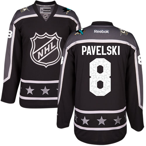 Sharks #8 Joe Pavelski Black 2017 All-Star Pacific Division Women's Stitched NHL Jersey Sharks #8 Joe Pavelski Black 2017 All-Star Pacific Division Women's Stitched NHL Jersey