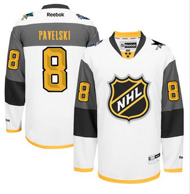 Sharks #8 Joe Pavelski White 2016 All Star Stitched NHL Jersey