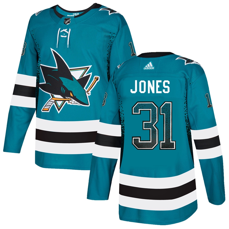 Sharks 31 Martin Jones Teal Drift Fashion Adidas Jersey Sharks 31 Martin Jones Teal Drift Fashion Adidas Jersey