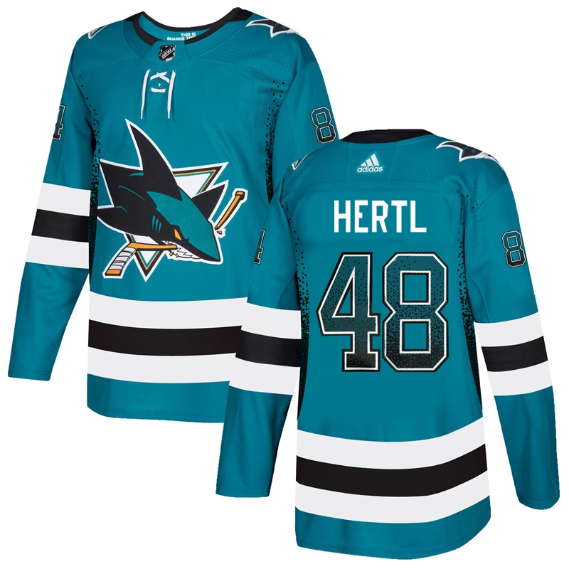 Sharks 48 Tomas Hertl Teal Drift Fashion Adidas Jersey