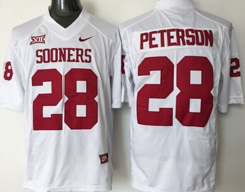 Sooners #28 Adrian Peterson White Stitched NCAA Jersey Sooners #28 Adrian Peterson White Stitched NCAA Jersey