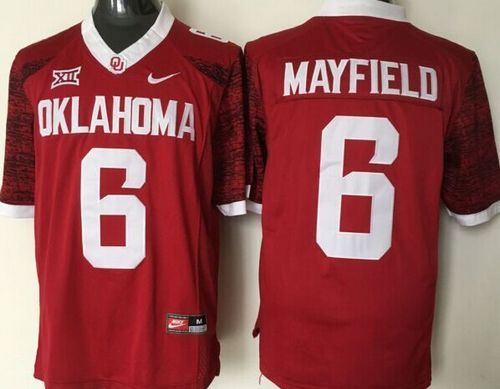 Sooners #6 Baker Mayfield Red New XII Stitched NCAA Jersey Sooners #6 Baker Mayfield Red New XII Stitched NCAA Jersey