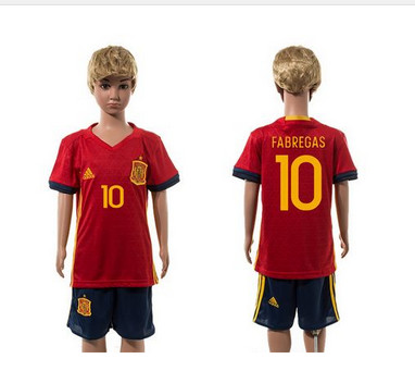 Spain #10 Febregas Red Home Kid Soccer Country Jersey Spain #10 Febregas Red Home Kid Soccer Country Jersey