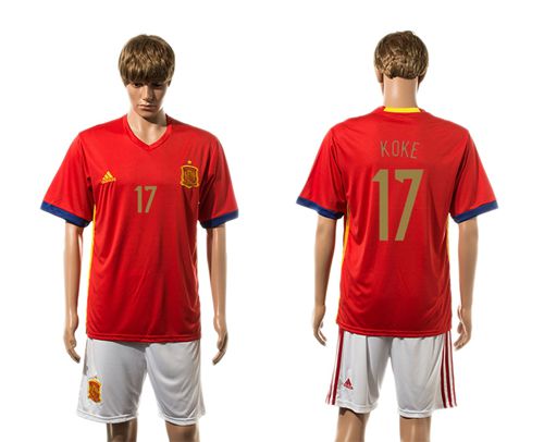 Spain #11 Vitolo Home Soccer Country Jersey Spain #11 Vitolo Home Soccer Country Jersey