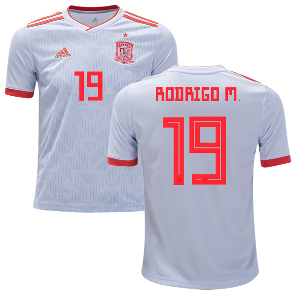 Spain #19 Rodrigo M. Away Kid Soccer Country Jersey Spain #19 Rodrigo M. Away Kid Soccer Country Jersey