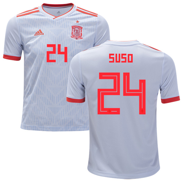 Spain #24 Suso Away Kid Soccer Country Jersey Spain #24 Suso Away Kid Soccer Country Jersey