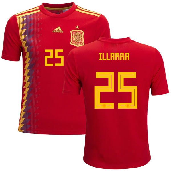 Spain #25 Illarra Red Home Kid Soccer Country Jersey Spain #25 Illarra Red Home Kid Soccer Country Jersey