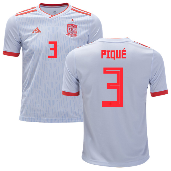 Spain #3 Pique Away Kid Soccer Country Jersey Spain #3 Pique Away Kid Soccer Country Jersey