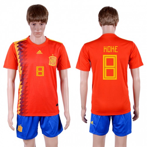 Spain #8 Koke Home Soccer Country Jersey Spain #8 Koke Home Soccer Country Jersey