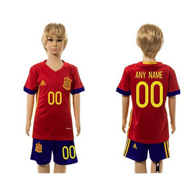 Spain Personalized Home Kid Soccer Country Jersey Spain Personalized Home Kid Soccer Country Jersey