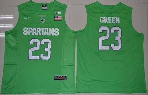 Spartans #23 Draymond Green Apple Green Authentic Basketball Stitched NCAA Jersey Spartans #23 Draymond Green Apple Green Authentic Basketball Stitched NCAA Jersey