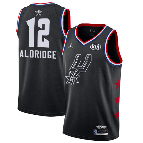 Spurs #12 LaMarcus Aldridge Black Women's Basketball Jordan Swingman 2019 All-Star Game Jersey