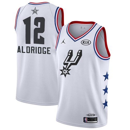 Spurs #12 LaMarcus Aldridge White Women's Basketball Jordan Swingman 2019 All-Star Game Jersey