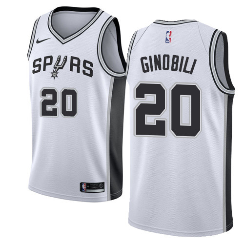 Spurs #20 Manu Ginobili White Women's Basketball Swingman Association Edition Jersey