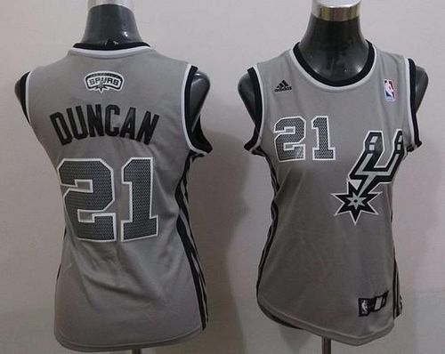 Spurs #21 Tim Duncan Grey Alternate Women's Stitched NBA Jersey Spurs #21 Tim Duncan Grey Alternate Women's Stitched NBA Jersey