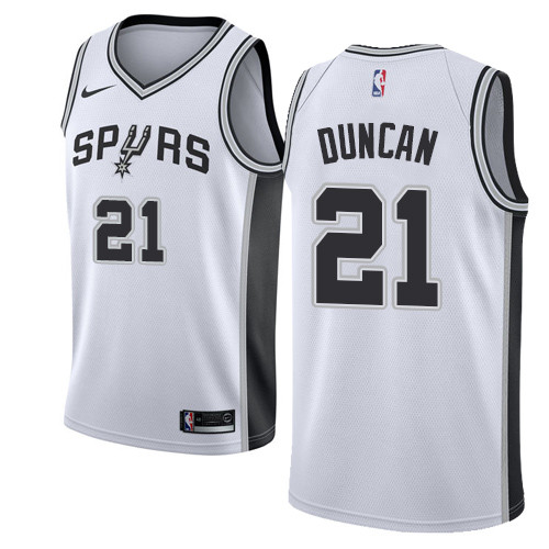 Spurs #21 Tim Duncan White Youth Basketball Swingman Association Edition Jersey