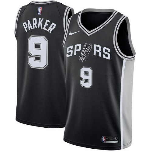 Spurs #9 Tony Parker Black Youth Basketball Swingman Icon Edition Jersey