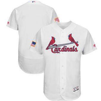 St. Louis Cardinals Majestic 2017 Stars & Stripes Authentic Collection FlexBase Team Jersey - White